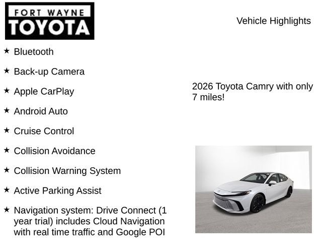 2026 Toyota Camry XSE