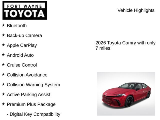 2026 Toyota Camry XSE