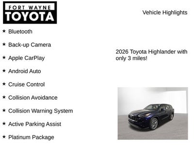 2026 Toyota Highlander Hybrid Hybrid Platinum