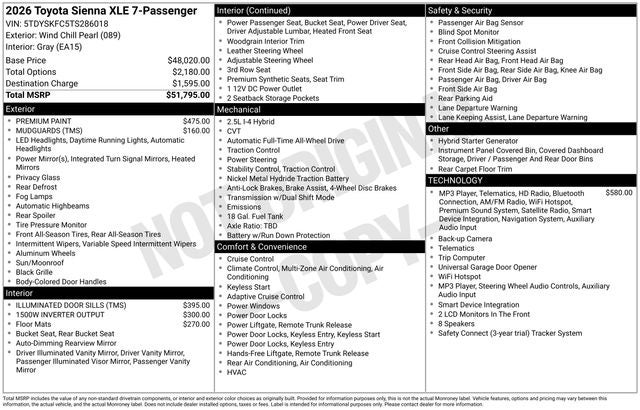 2026 Toyota Sienna XLE