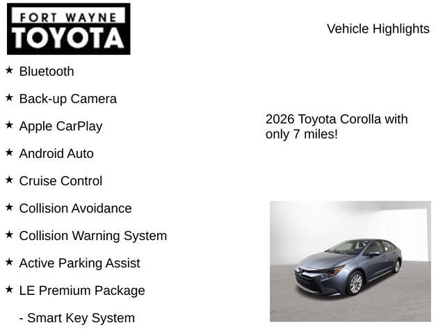 2026 Toyota Corolla LE