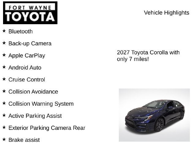 2027 Toyota Corolla SE