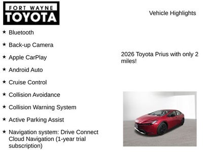 2026 Toyota Prius Plug-in Hybrid SE