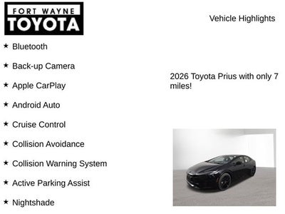 2026 Toyota Prius Plug-in Hybrid Nightshade Edition