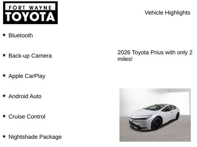2026 Toyota Prius Nightshade Edition AWD