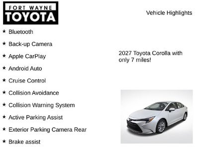 2027 Toyota Corolla Hybrid Hybrid LE