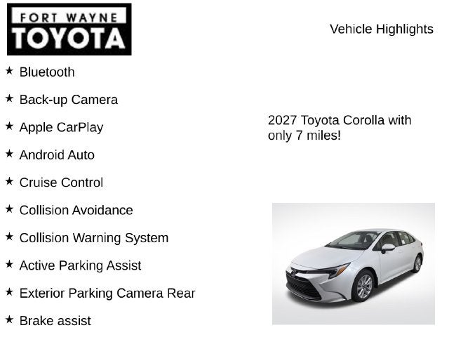 2027 Toyota Corolla Hybrid Hybrid LE