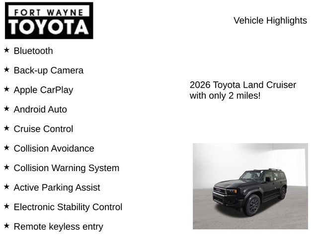 2026 Toyota Land Cruiser Land Cruiser