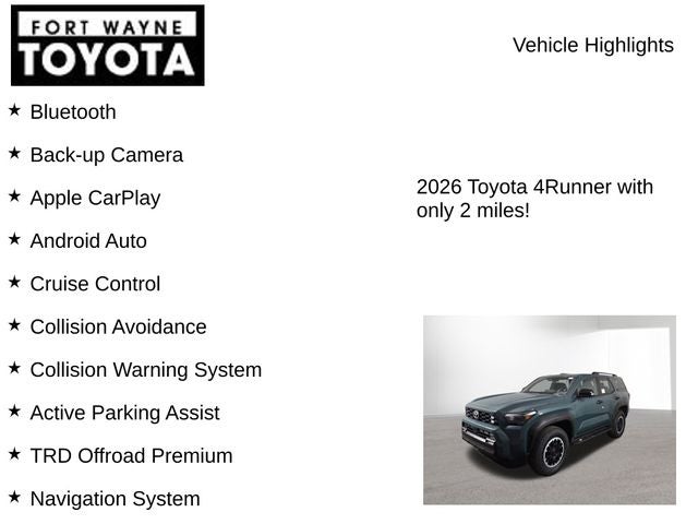 2026 Toyota 4Runner TRD Off-Road Premium