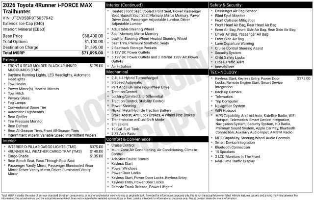 2026 Toyota 4Runner i-FORCE MAX Trailhunter