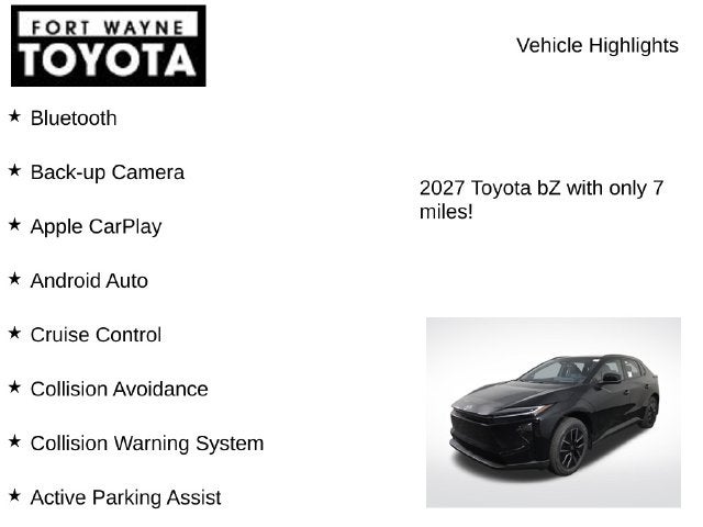 2027 Toyota bZ XLE