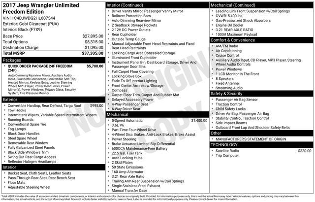 2017 Jeep Wrangler Unlimited Freedom Edition