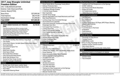 2017 Jeep Wrangler Unlimited Freedom Edition