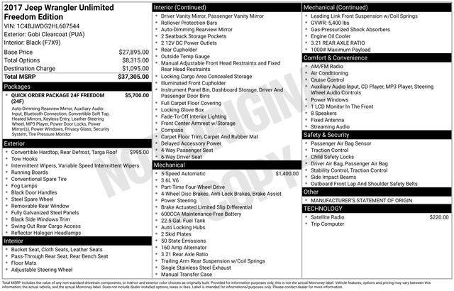 2017 Jeep Wrangler Unlimited Freedom Edition