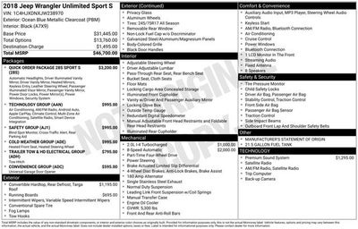 2018 Jeep Wrangler Unlimited Sport S