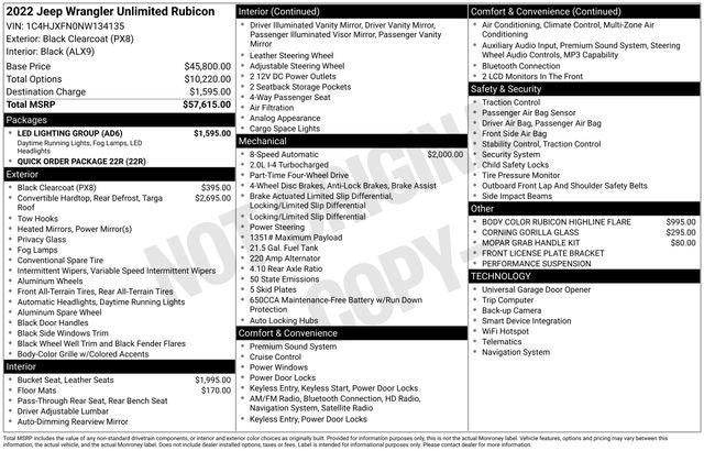 2022 Jeep Wrangler Unlimited Rubicon