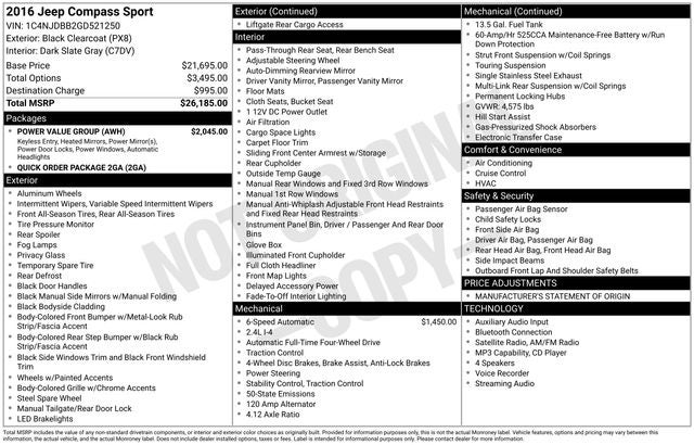 2016 Jeep Compass Sport