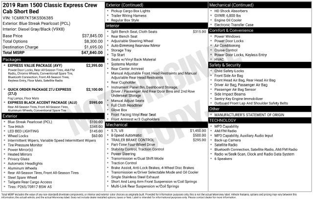 2019 RAM 1500 Classic Express