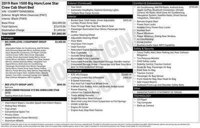 2019 RAM 1500 Big Horn/Lone Star