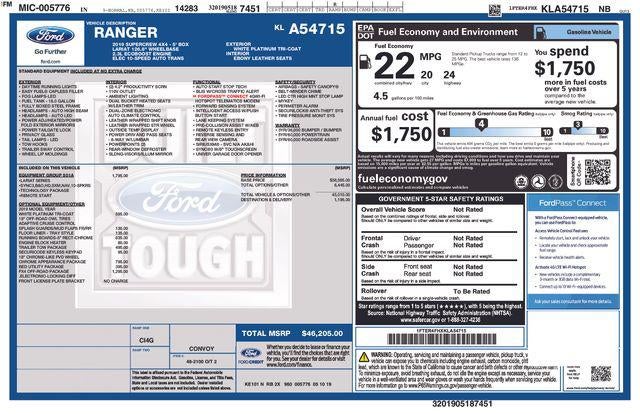 2019 Ford Ranger Lariat