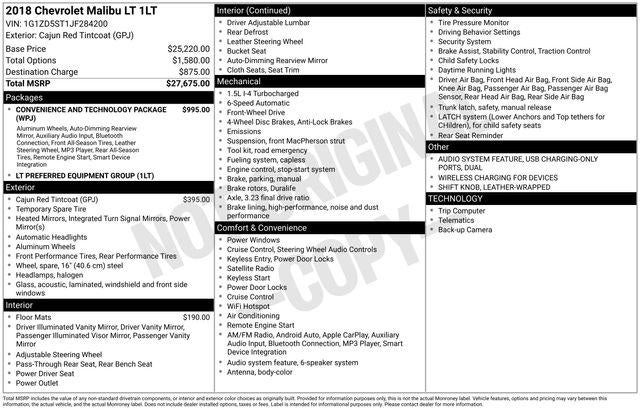 2018 Chevrolet Malibu LT