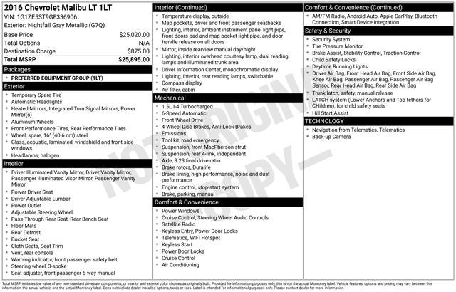 2016 Chevrolet Malibu LT 1LT