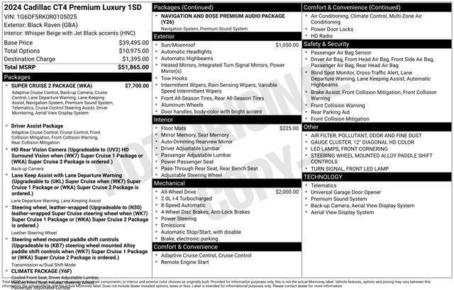 2024 Cadillac CT4 Premium Luxury