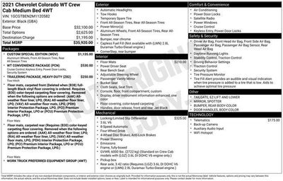 2021 Chevrolet Colorado Work Truck