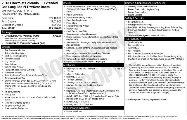 2018 Chevrolet Colorado LT