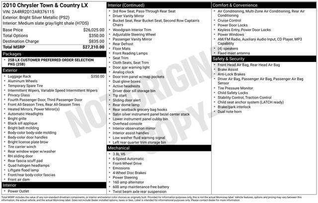 2010 Chrysler Town & Country LX