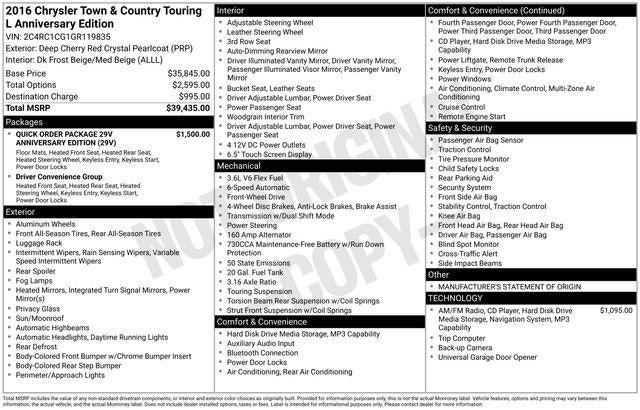 2016 Chrysler Town & Country Touring-L