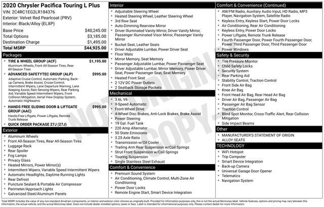 2020 Chrysler Pacifica Touring L Plus