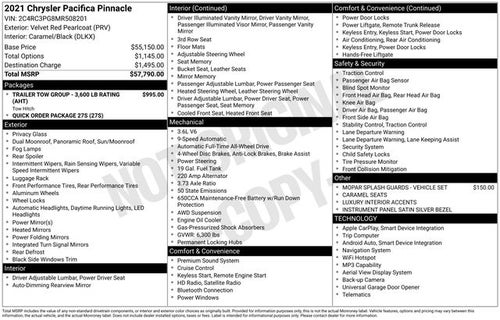 2021 Chrysler Pacifica Pinnacle