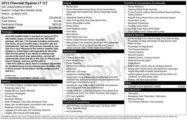 2012 Chevrolet Equinox LT 1LT
