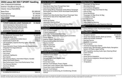 2026 Lexus NX 350 F SPORT Handling