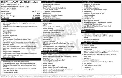 2026 Toyota RAV4 XLE Premium