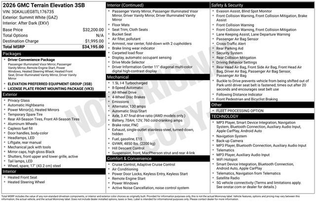 2026 GMC Terrain Elevation