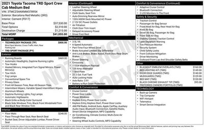 2021 Toyota Tacoma TRD Sport V6