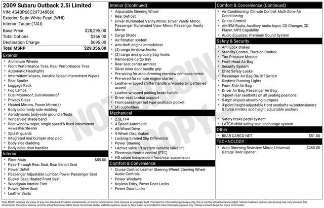 2009 Subaru Outback 2.5i Limited