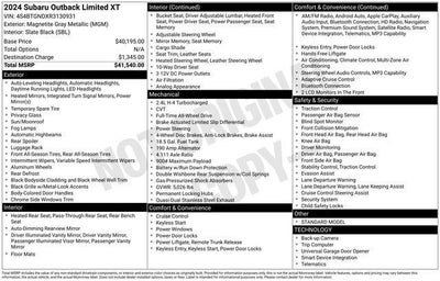 2024 Subaru Outback Limited XT