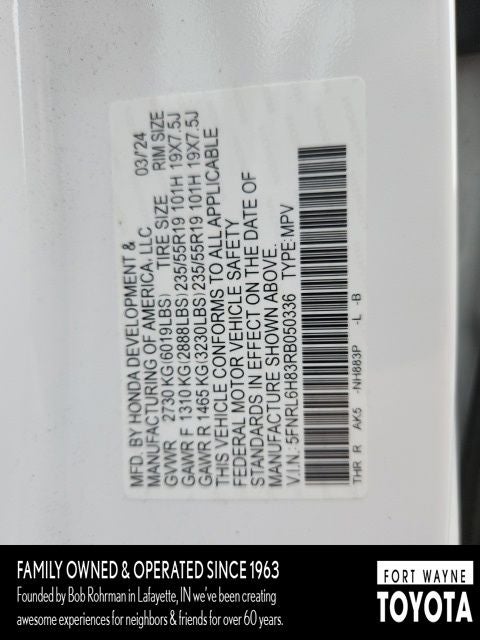 2024 Honda Odyssey Touring