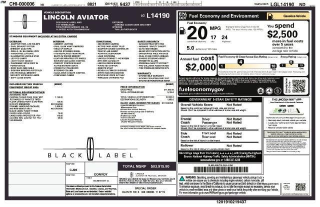 2020 Lincoln Aviator Black Label Premium
