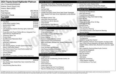 2024 Toyota Grand Highlander Platinum
