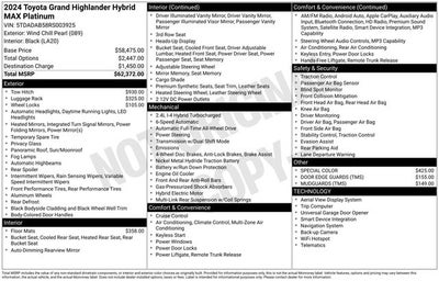 2024 Toyota Grand Highlander Hybrid MAX Platinum