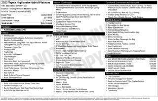 2023 Toyota Highlander Hybrid Platinum