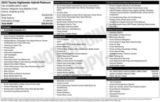 2023 Toyota Highlander Hybrid Platinum