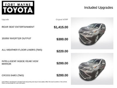 2022 Toyota Sienna Platinum 7 Passenger