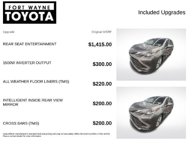 2022 Toyota Sienna Platinum 7 Passenger