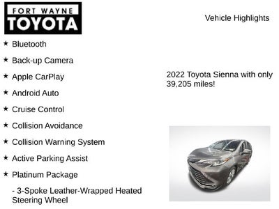 2022 Toyota Sienna Platinum 7 Passenger