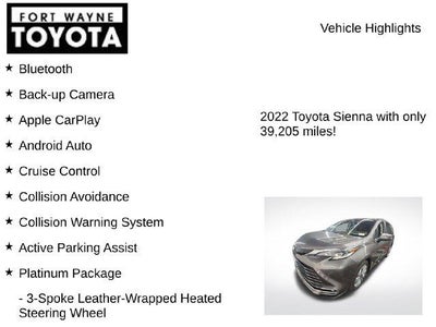 2022 Toyota Sienna Platinum 7 Passenger